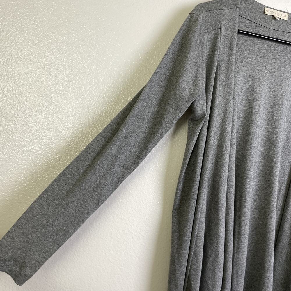 Indigenous Cardigan Womens XS Gray Organic Cotton Open Front Fair Trade Sweater - Picture 4 of 11
